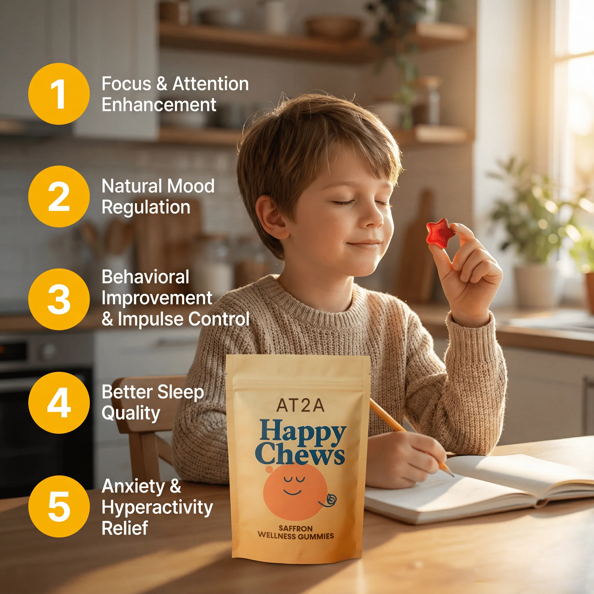 AT2A Saffron Wellness Gummies